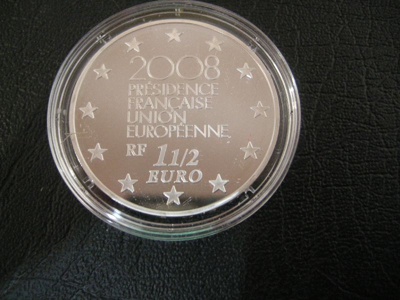 (afbeelding voor) 1,5 Euro Frankrijk 2008 Proof President in cassette